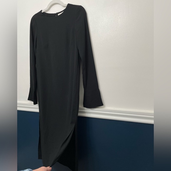 H&M Black Long Sleeve Midi Dress with Slits - Picture 2 of 6